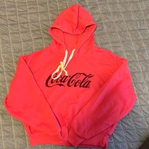 Red Coca Cola crop top hoodie